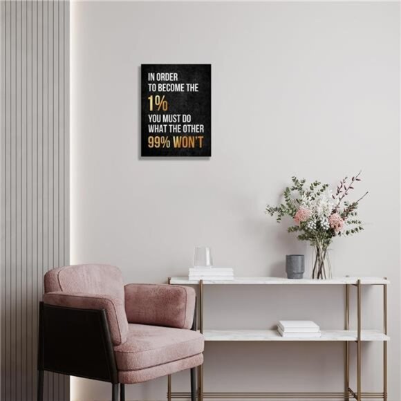 Inspirational Wall Art Framed Canvas 12 x 16 in (IN ORDER TO BECOME THE 1%) - Picture 6 of 7